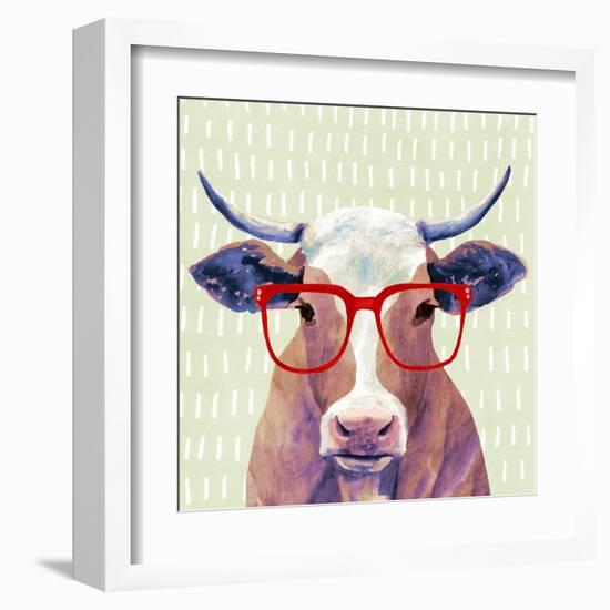 Bespectacled Bovine I-Victoria Borges-Framed Art Print