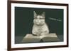 Bespectacled Cat, Thinking it Out-null-Framed Art Print