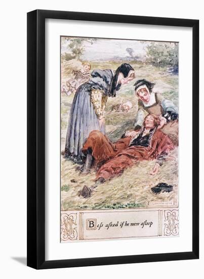 Bess Asked If He We Asleep-Charles Edmund Brock-Framed Giclee Print