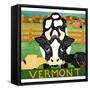 Bessie Vermont Black Autumn-Stephen Huneck-Framed Stretched Canvas