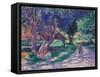 Bessy, Yonne, the Shaded Path-Maximilien Luce-Framed Stretched Canvas