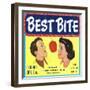 Best Bite Apple Label - Manson, WA-Lantern Press-Framed Art Print