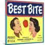 Best Bite Apple Label - Manson, WA-Lantern Press-Mounted Art Print