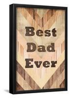 Best Dad Ever - Woodgrain-null-Framed Poster