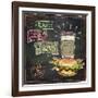 Best Fast Food Chalkboard Design with Hamburger, French Fries and Coffee-Selenka-Framed Art Print