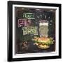 Best Fast Food Chalkboard Design with Hamburger, French Fries and Coffee-Selenka-Framed Art Print