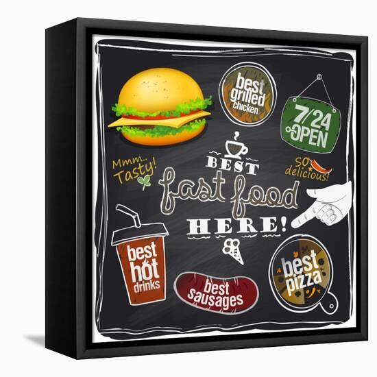Best Fast Food Here-Selenka-Framed Stretched Canvas