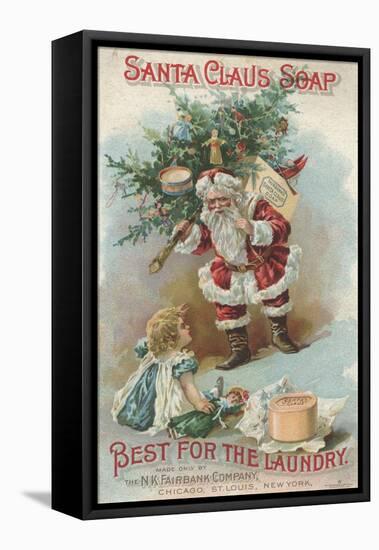 Best for the Laundry', Advertisement for Fairbank's Santa Claus Soap, C.1880-American School-Framed Stretched Canvas