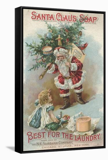 Best for the Laundry', Advertisement for Fairbank's Santa Claus Soap, C.1880-American School-Framed Stretched Canvas