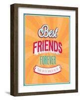 Best Friends Forever Typographic Design-MiloArt-Framed Art Print