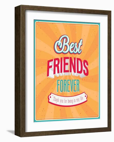 Best Friends Forever Typographic Design-MiloArt-Framed Art Print