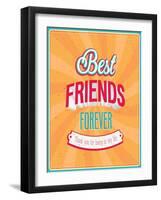 Best Friends Forever Typographic Design-MiloArt-Framed Art Print