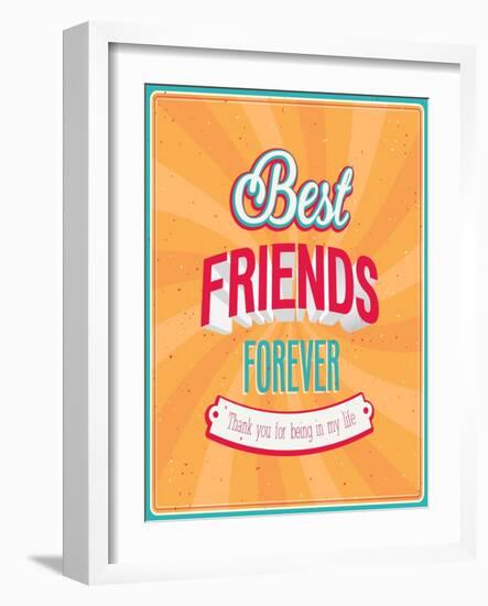 Best Friends Forever Typographic Design-MiloArt-Framed Art Print