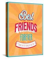 Best Friends Forever Typographic Design-MiloArt-Stretched Canvas