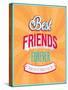 Best Friends Forever Typographic Design-MiloArt-Stretched Canvas