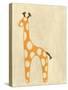 Best Friends - Giraffe-Chariklia Zarris-Stretched Canvas