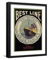 Best Line Vegetable Label - Fresno, CA-Lantern Press-Framed Art Print