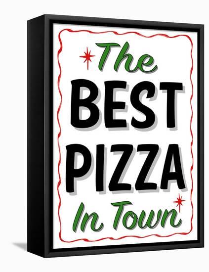 Best Pizza Wavy Border-Retroplanet-Framed Stretched Canvas