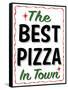 Best Pizza Wavy Border-Retroplanet-Framed Stretched Canvas