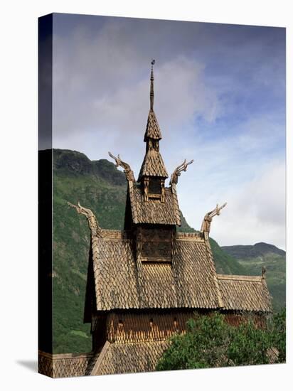 Best Preserved 12th Century Stave Church in Norway, Borgund Stave Church, Western Fjords, Norway-Gavin Hellier-Stretched Canvas