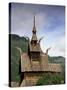 Best Preserved 12th Century Stave Church in Norway, Borgund Stave Church, Western Fjords, Norway-Gavin Hellier-Stretched Canvas