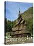 Best Preserved 12th Century Stave Church in Norway, Borgund Stave Church, Western Fjords, Norway-Gavin Hellier-Stretched Canvas