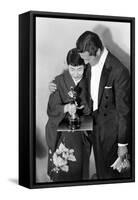 Best Supporting Actress Miyoshi Umeki with Actor John Wayne at the 30th Academy Awards, 1958-Ralph Crane-Framed Stretched Canvas
