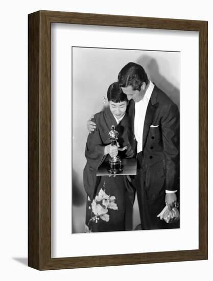 Best Supporting Actress Miyoshi Umeki with Actor John Wayne at the 30th Academy Awards, 1958-Ralph Crane-Framed Photographic Print