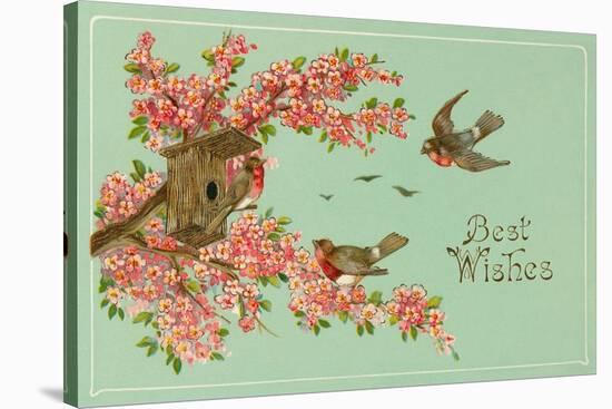 Best Wishes, Bird House-null-Stretched Canvas