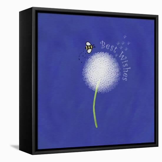Best Wishes Dandelion-Leslie Wing-Framed Stretched Canvas