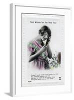 Best Wishes for the New Year, Greetings Card, C1920S-null-Framed Giclee Print