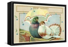 Best Wishes Postcard-null-Framed Stretched Canvas