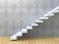 Concept Or Conceptual White Stone Or Concrete Stair Or Steps-bestdesign36-Photographic Print