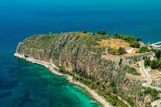 Akronafplia old castle with fortification above sea, panoramic view from Palamidi-bestravelvideo-Photographic Print