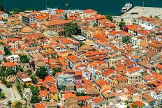 Historic town panoramic view, with traditional low-rise red tile roof buildings, Nafplion-bestravelvideo-Photographic Print