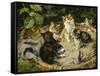 Besuch bei der kranken Katze-Julius Adam-Framed Stretched Canvas