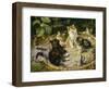 Besuch bei der kranken Katze-Julius Adam-Framed Giclee Print