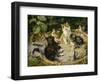 Besuch bei der kranken Katze-Julius Adam-Framed Giclee Print