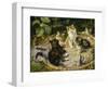 Besuch bei der kranken Katze-Julius Adam-Framed Giclee Print