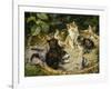 Besuch bei der kranken Katze-Julius Adam-Framed Giclee Print