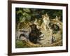 Besuch bei der kranken Katze-Julius Adam-Framed Giclee Print