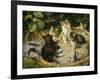 Besuch bei der kranken Katze-Julius Adam-Framed Giclee Print