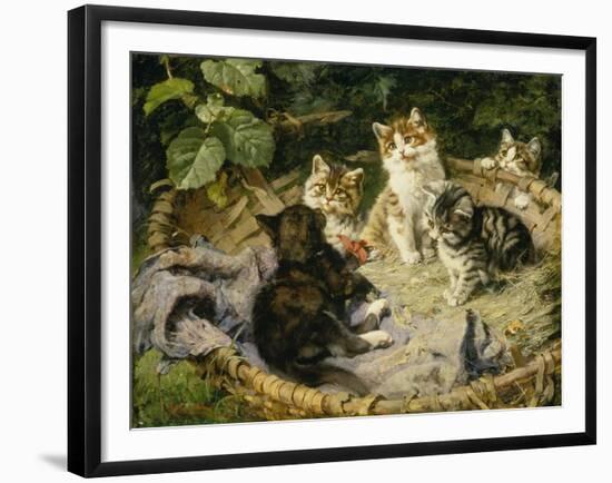 Besuch bei der kranken Katze-Julius Adam-Framed Giclee Print