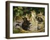 Besuch bei der kranken Katze-Julius Adam-Framed Giclee Print