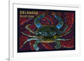 Bethany Beach, Delaware - Blue Crab Mosaic-Lantern Press-Framed Art Print