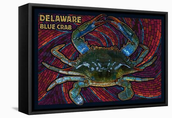 Bethany Beach, Delaware - Blue Crab Mosaic-Lantern Press-Framed Stretched Canvas