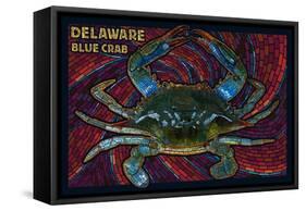 Bethany Beach, Delaware - Blue Crab Mosaic-Lantern Press-Framed Stretched Canvas