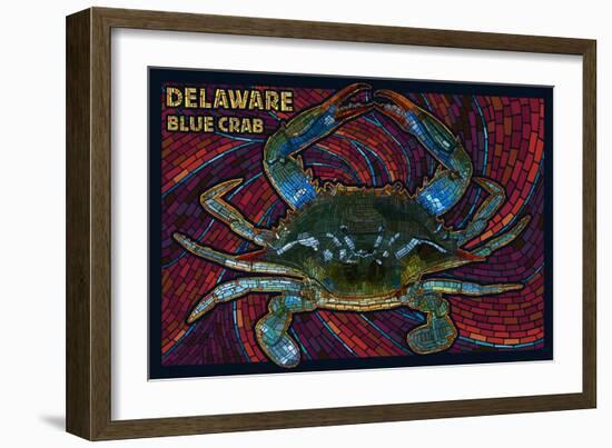 Bethany Beach, Delaware - Blue Crab Mosaic-Lantern Press-Framed Art Print