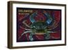 Bethany Beach, Delaware - Blue Crab Mosaic-Lantern Press-Framed Art Print