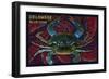 Bethany Beach, Delaware - Blue Crab Mosaic-Lantern Press-Framed Art Print